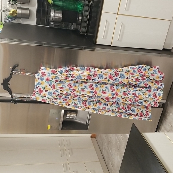 💕THE GREAT💕 The Dainty Dress ~ Midi 100% Cotton Tropical Floral Large L NWT - Picture 11 of 16